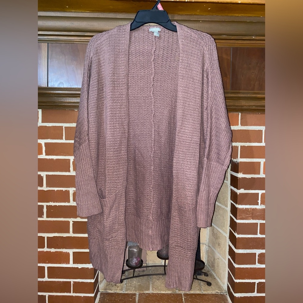 Cozy Mauve Knit Cardigan